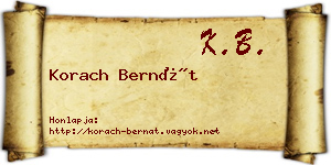 Korach Bernát névjegykártya